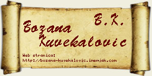 Božana Kuvekalović vizit kartica